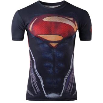 Good Quality Big Size XS-4XL Super Man Short Sleeve O-neck Women Men Unisex Hero T Shirt(Red) - intl