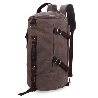Cask Belt Embellishment Double Zipper Multi Purposes Shoulder Tote Bag coffee - intl