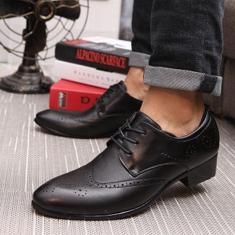 ZORO 2017 Men Brogue Shoes Fashion Cow Leather Shoes for Men Classical Oxfords for Men Flats Dress Shoes (Black) - intl