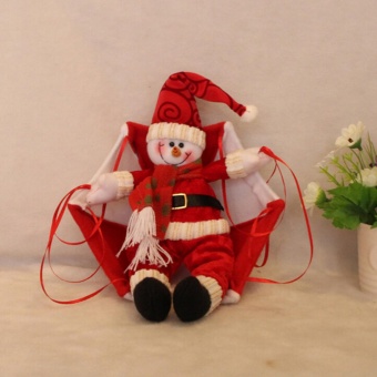 Christmas Tree Hanging Decoration Parachute Snowman Santa Claus Ornaments Xmas Red Snowman - intl
