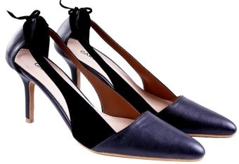 Garucci GDO 4219 Sepatu Fashion High Heels Wanita - Bludru + Synthetic - Modis & Gaya (Hitam)