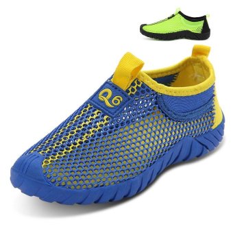 A new spring boys tennis shoes breathable children casual shoes sneakers boy mesh mesh shoes low shoes(blue) - intl