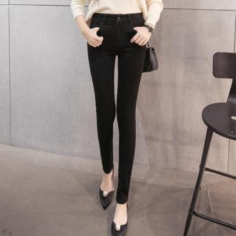 QQ Women's casual pencil pants Black - intl