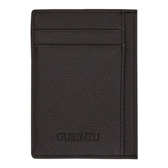 USTORE Solid Color GUBINTU Card Bag Business Card Holder Men CreditID Card Wallet Coffee - intl