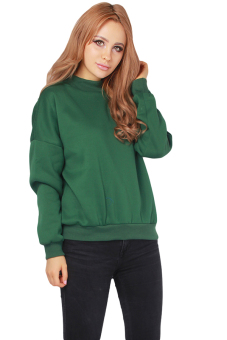 HengSong Students Hooodies Girls Pullovers O-Neck Green