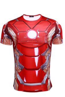 Cosplay Men's Marvel The Avengers 2.0 Iron Man T-Shirt (Red)