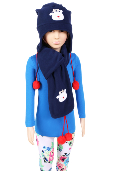Cyber Arshiner Cute Children Boys Girls Beanies Embroidered Hat and Scarf Set
