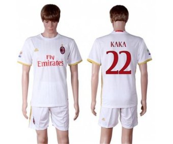 Soccer suits Football Jersey Away Jersey Men's Soccer Club NO.22 AC Milan Kaka Kits Player Have Elasticity Soccer team Newest Elastic Lightweight White - intl