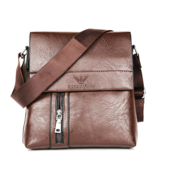 Fashion High Quality Men's Single Zipper Multi - Functional Packet Retro Messenger Bag Shoulder bag Laptop Crossbody Travel Bag(brown) - intl
