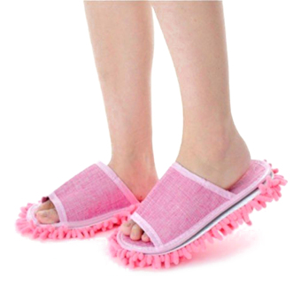 Wanita sandal Jin serat mikro pel sandal pembersih lantai (berwarna merah muda) - International