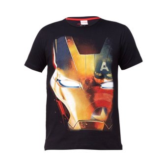 Marvel Captain America Marvel Civil War Iron Man Face T-Shirt - Hitam