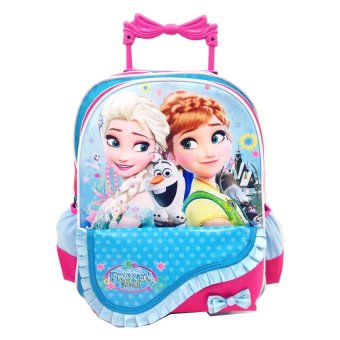 BGC Disney Frozen Anna Elsa Troley Pita Renda Tas Anak Sekolah SD - Biru-Pink
