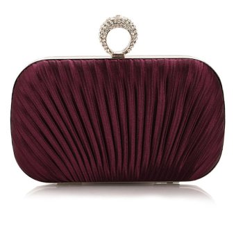 New Mini mode tas tangan wanita tas pesta tas makan melipat dompet kopling ungu - Internasional