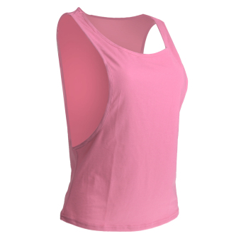 BolehDeals Women Sport Fitness Training T Shirts Sleeveless Sport Tank Top Vest Pink XL