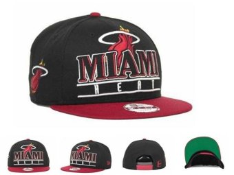 NBA Women's Snapback Caps Miami Heat Fashion Men's Hats Sports Basketball Bboy Boys Adjustable Cool Newest Simple Black - intl