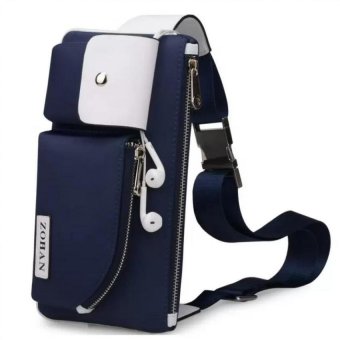 Pudding Casual Male canvas messenger bag(Blue ) - Intl