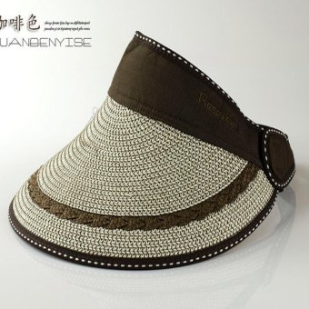 Women Summer Straw Hat Sun Hat Anti-UV Sun Visor Hats Foldaway Cap Beach Seaside Outdoor Hats Brown - intl