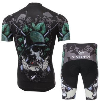 Nicture Man Cycling Jersey Skull Head Short-sleeve Jersey Bike Bicycle Clothing (Intl)