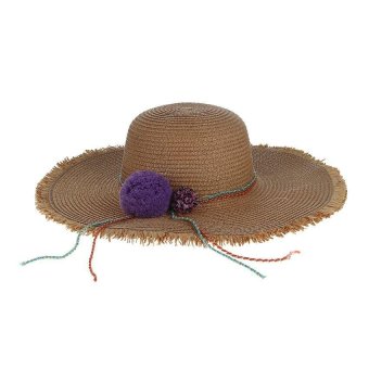 GEMVIE Women New Fashion Summer Straw Hat Wide Brim Sunscreen Hat (Coffee) - intl