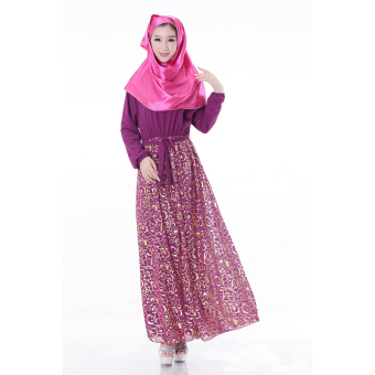 ZUNCLE Muslim Women Chiffon Dress Belt(Purple)