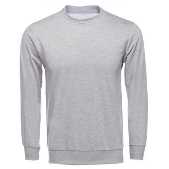 GE Stylish Men's Sport Long Sleeve O-neck / Round Neck T-shirt Tops Blouse Jumpers Hoodies Sweatshirts (Gray)