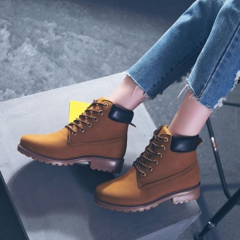 ZORO High Quality Women Boots Women's Casual Shoes, Women Fashion Motorcycle Boots, Genuine Leather Shoes (Yellow) - intl