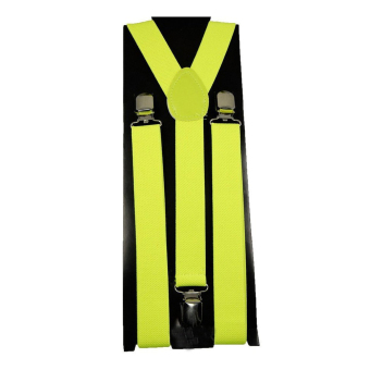 Men Womens Clip-on Suspenders Elastic Y-Shape Adjustable Braces Pants Suspender (Yellow) - intl