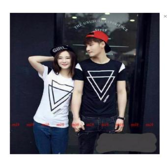couple store cs kaos / t-shirt pasangan triangle black white