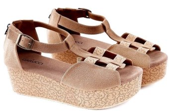 Garucci GRD 5163 Sepatu Wedges Wanita (Krem Kombinasi)