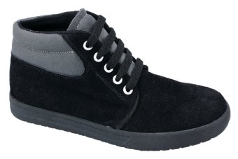 Catenzo Junior Boy Sneaker /Kets/Sekolah- Kulit Asli - Tpr Outsole-231 Cns 007-Hitam