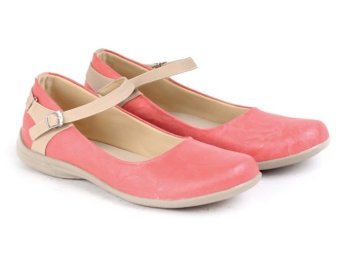 Garucci Sepatu Flat Wanita - Sintetis Gwj 6040 Pink Kombinasi