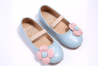 2Cool Girls Shoes Flower Sweet Leather Girls Princess Shoes-Light Blue - intl
