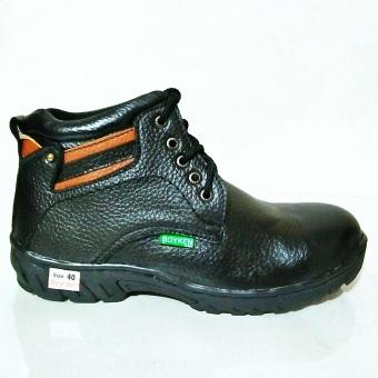 Man Dien Safety Boots Zipper Full Leather Mile KUlit sapi Asli BKeen KR.3 (Hitam)
