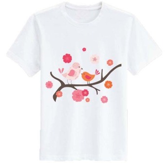 SZ Graphics Birds Tshirt Wanita Kaos Wanita T Shirt Fashion-Putih