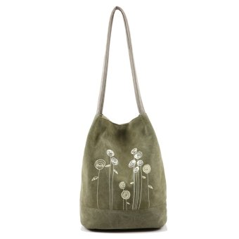 360DSC New Style Original Printing Canvas Bag Shoulder Bag Handbag for Women - Army Green- INTL