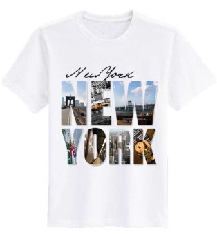 Sz Graphics T Shirt Wanita/Kaos Wanita new york/T Shirt Fashion - Putih