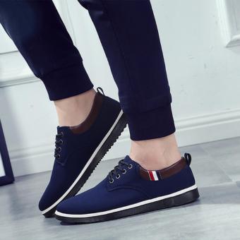QQ New lace canvas casual shoes Blue - intl
