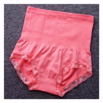 Munafie Korset Celana Pelangsing Tubuh Wanita Renda Pengecil Pengencang Pantat Badan Ideal Perut Ramping Slimlift Seksi Body Slim Diet Slimming Nyaman Aman - Pink