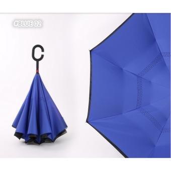Payung terbalik double layer - inverted umbrella / inside out umbrella - biru