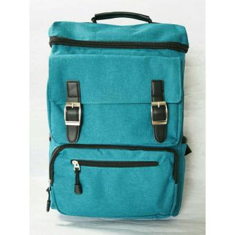 Tas Ransel Pria | Men Laptop Backpack Casual Vintage | Tas Ransel Kanvas - 846 [Hijau Tosca]