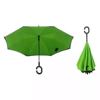 Payung terbalik double layer - inverted umbrella / inside out umbrella - Hijau