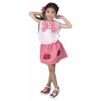 Catenzo Baju Anak Perempuan - Putih Pink