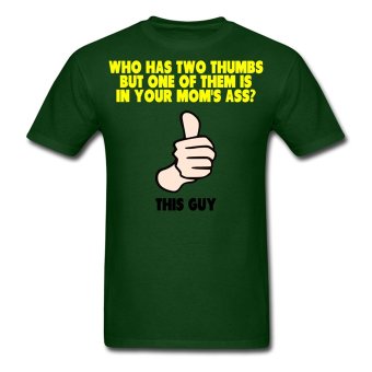CONLEGO Custom Printed Men's Funny Thumbs T-Shirts Forest Green - intl