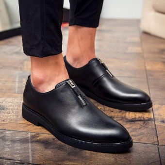 ZORO Fashion Italian Luxury Genuine Leather Men Shoes Handmade Wedding Men's Shoes Formal Shoes (Black) - intl