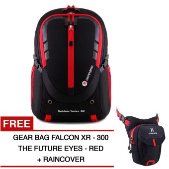 Gear Bag - Cyborg X23 Backpack - Black Red + Raincover + FREE Falcon X-300 The Future Eyes - Red