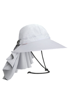 GAKTAI Woman Outdoor UV Neck Protection Sun Hat Hiking Visor fishing Nylon Cap (Grey)