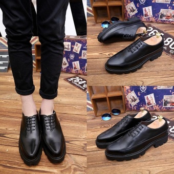 ZORO Genuine Leather Casual Men Shoes Fashion Men Flats Pointed Toe Comfortable Office Men Dress Shoes (Black) - intl