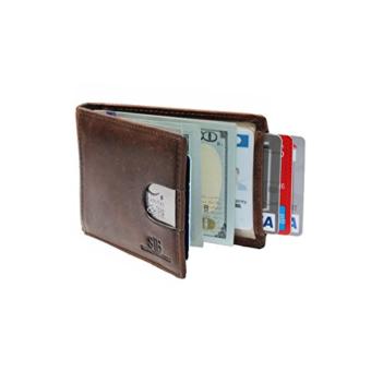 SERMAN BRANDS- RFID Blocking Bifold Slim Genuine Leather Thin Minimalist Front Pocket Wallets for Men Money Clip - Made From Full Grain Leather - intl
