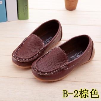 Fashion Boys and Girls Leisure Shoes Beanie Shoes Lovely Solid Princess Soft Bottom Shoes Brown - intl