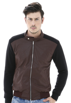 Jas Cowok Casual - Jaket Pria Leather Comby Style